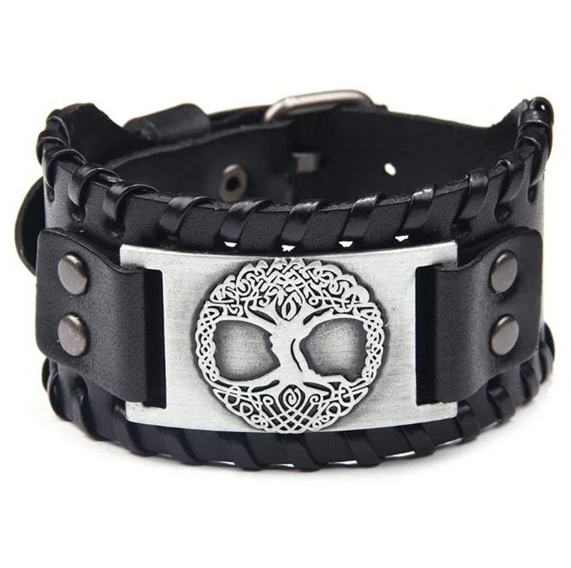 Винтажные мужские браслеты в скандинавском стиле с имитацией дерева