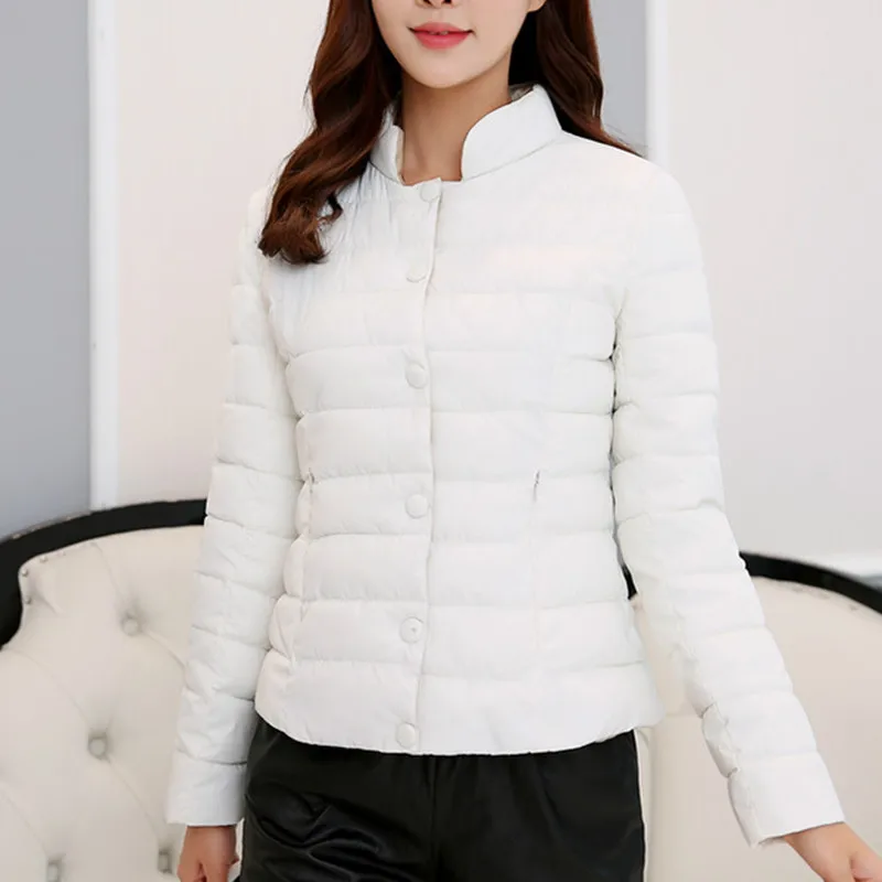 Winter Plus Size Women Jacket Light And Slim Cotton Parka Female Warm Down Coat Solid Color Outerwear Streetwear | Женская одежда