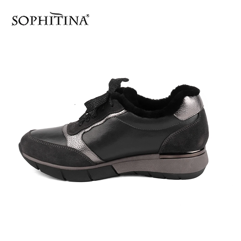 SOPHITINA/Новые Зимние удобные женские туфли на плоской подошве высокого качества из