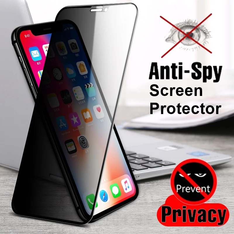 Privacy Protector Магнитный чехол Tongdaytech для Iphone XS, XR, X, 6s, 6, 7, 8 Plus, 11 Pro, максимальный магнит, металлическая крышка из закаленного стекла, 360, чехол s - Цвет: Privacy Protector