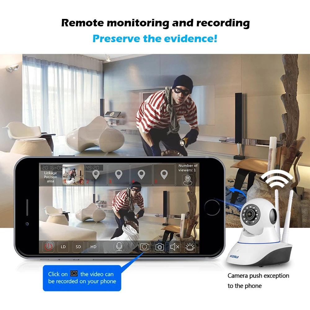 KERUI W18 wifi GSM SMS домашняя охранная сигнализация Занавес Датчик движения Беспроводная Солнечная Сирена ip-камера GSM сигнализация