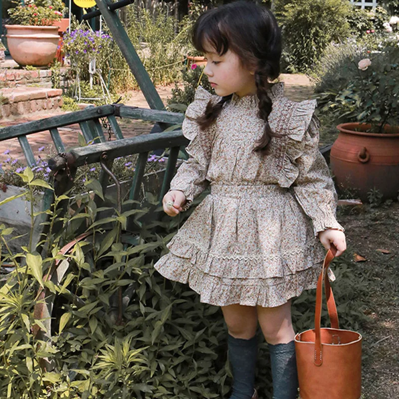 

Рубашка хлопковая с длинным рукавом и круглым вырезом, с цветочным принтом