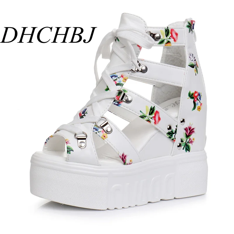 

12cm High Heel Sandals Women Wedges Summer Shoes 2020 New Strew Heel Strap Sandal women sandals