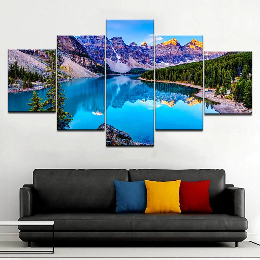 

Moraine Lake Diamond Painting 5 Piece Diy Full Square Round Drill Diamond Embroidery natural scenery Mosaic 5D Needlework AA1757