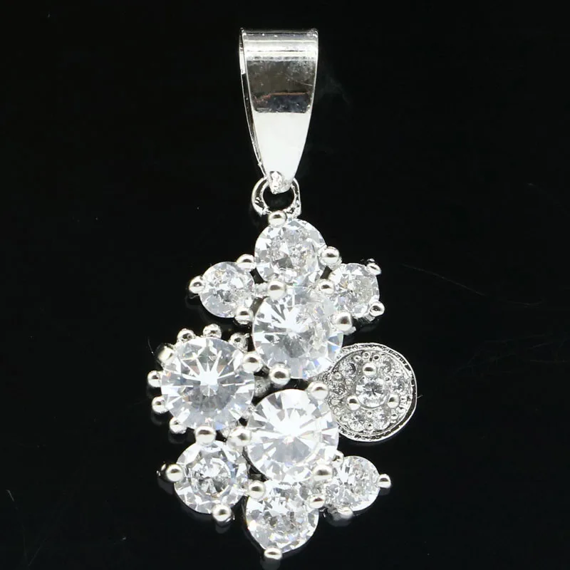 Серебряная Женская подвеска с цирконом юбилей Белый сапфир розовый турмалин CZ