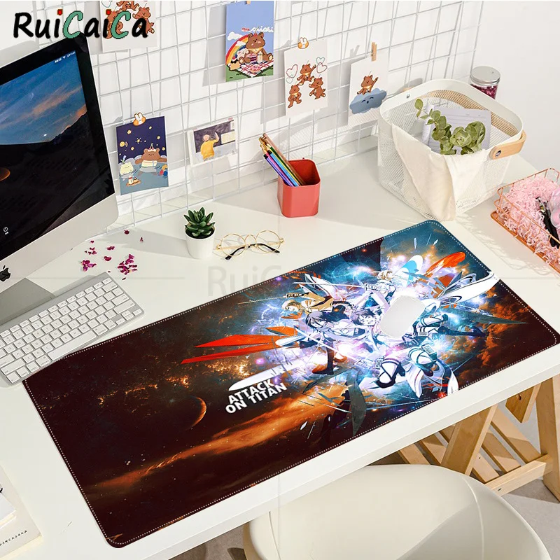 

Attack on Titan Anime Large Mouse pad Computer mat Size for 30x90cm,300x900x2mm large Edge Locking Game Keyboard Pad for Gamer