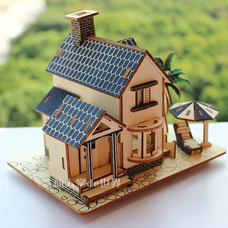 

Головоломка для взрослых Трехмерная 3D модель декомпрессионная детская головоломка ручная работа деревянный сборочный дом деревянная игру...