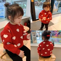 new winter autumn warm sweetheart knitting girls%e2%80%98 sweaters clothes kids toddler teens tops cute children clothings high quality