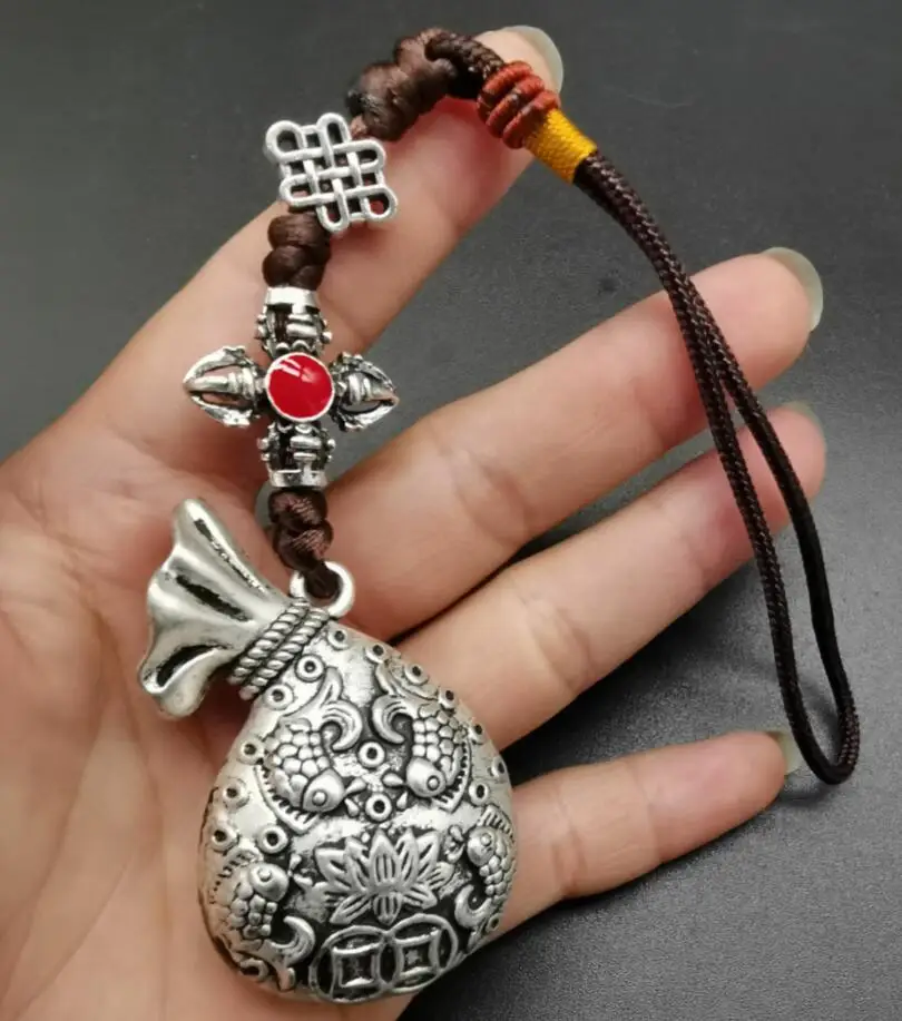 Китайская белая медь маленький кулон для привлечения богатства