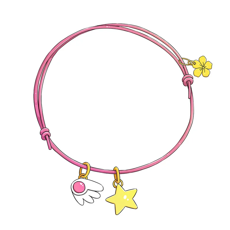 

Japanese Hot Anime Sailor Moon Card Captor Sakura Cos Handmade Embroidery Bracelet Cosplay Costume Wrist Strap Hand Chain Prop