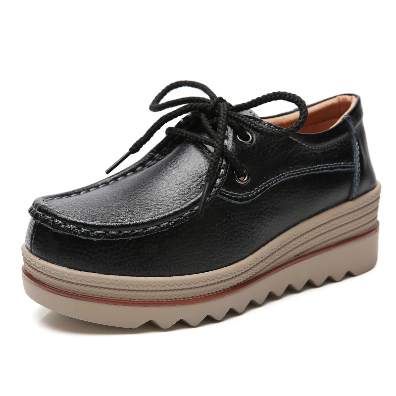 Большие размеры 35 41 Обувь на рифленой подошве Женская Весенняя обувь толстой со