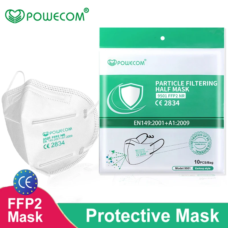FFP2Mask Powecom FFP2 маска для лица удобные маски PM2.5 защитные 95% Фильтрационные