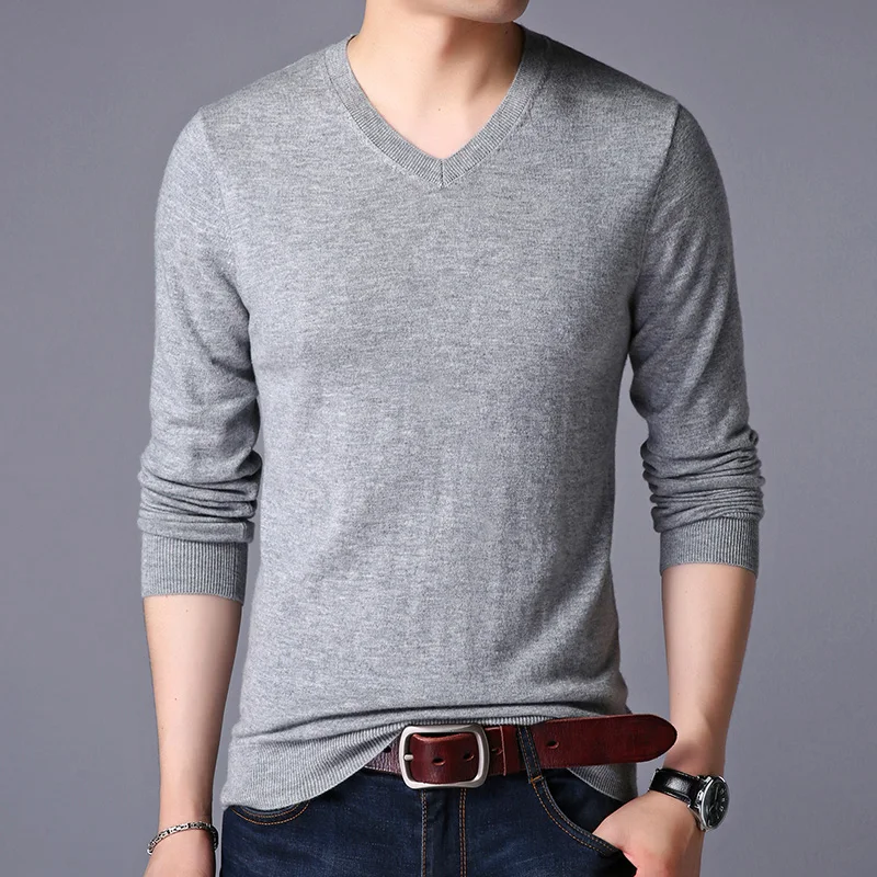

2021 new spring and autumn sweater V-neck solid color long-sleeved sweaters jke1805