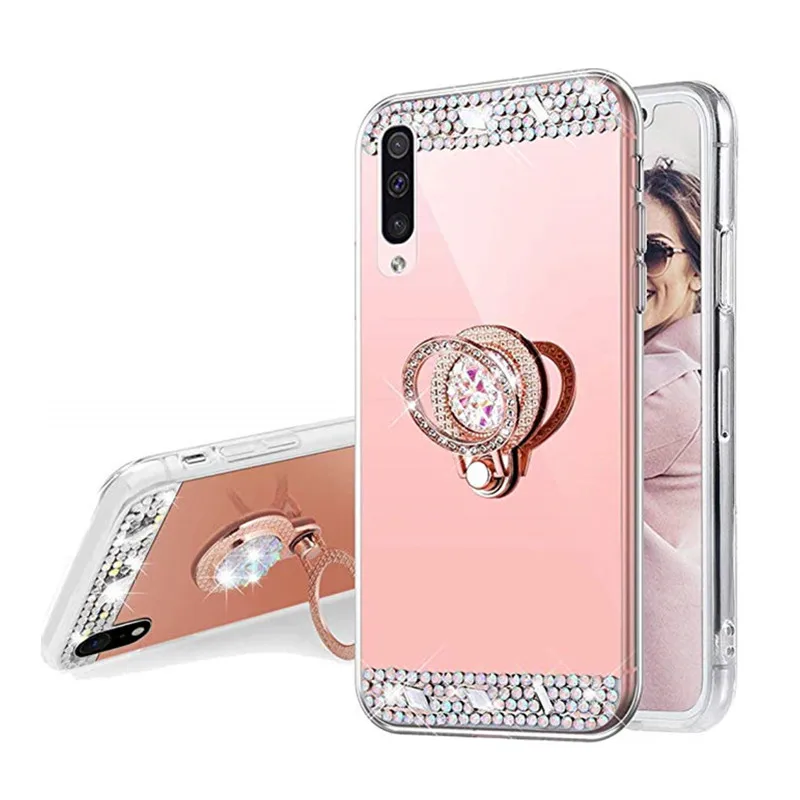 Чехол для Xiaomi Mi 10 9 Note 9S Redmi 8T зеркальный силиконовый чехол с кольцом K20 6A 7A 8A 5 6 7 8 Pro