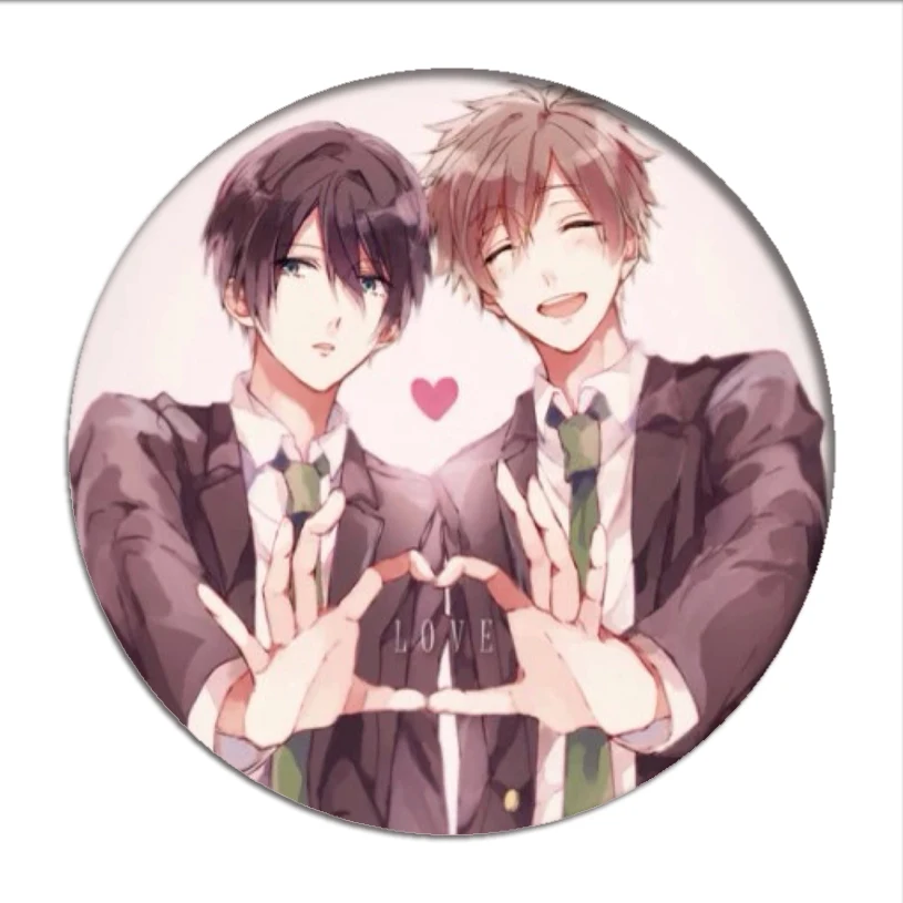 Бесплатно! Iwatobi плавать Косплей рюкзак значки Nanase Haruka брошь заколки Тачибана