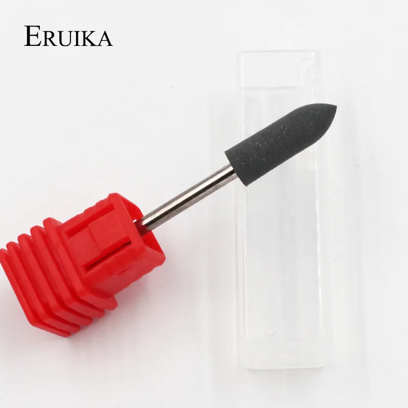 ERUIKA 4 шт./компл. дрели для ногтей с длинной пулевидной головкой резиновые