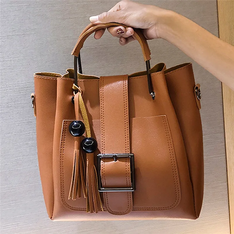 Комплект женских кожаных сумок из 3 предметов сумка искусственной кожи Большая