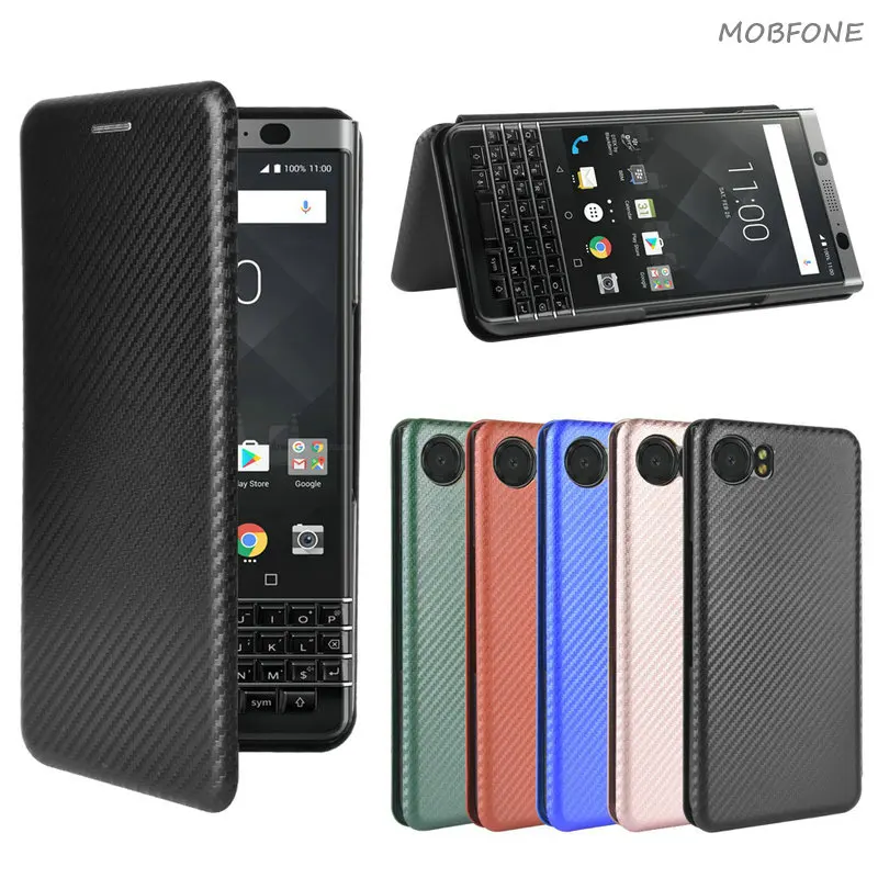 Чехол из углеродного волокна для Blackberry KEY2 Роскошный кожаный флип чехол KEYONE