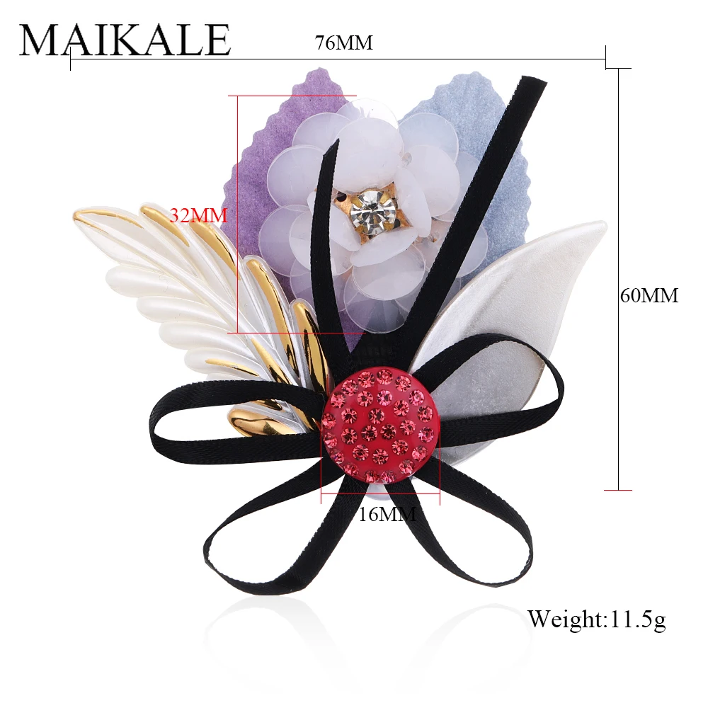 Женская акриловая брошь в виде цветка MAIKALE булавка из искусственной ткани