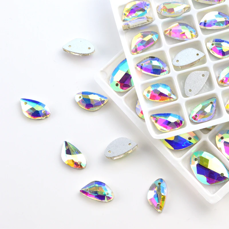 Two sizes crystal AB sewing on rhinestone Knife shape Stones for DIY Dress Clothes Crafts Arts Wedding Decoration Accessories | Дом и сад