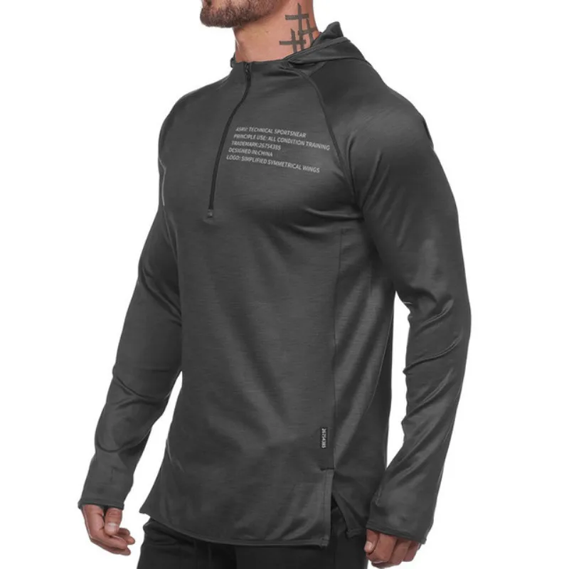 Осенняя спортивная мужская Толстовка для спортзала толстовки бега на молнии с