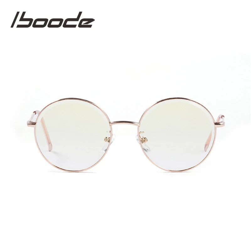 

iboode Mental Retro Round Sunglasses Women Anti-UV New Style Color Lens Shades Goggles UV400 Vintage punk Sun Glasses For Girls