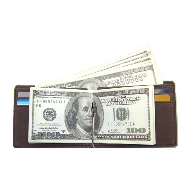 

Men Slim Bifold Wallet Money Clip Mufti-functional Business PU Leather Cash ID Credit Card Holder