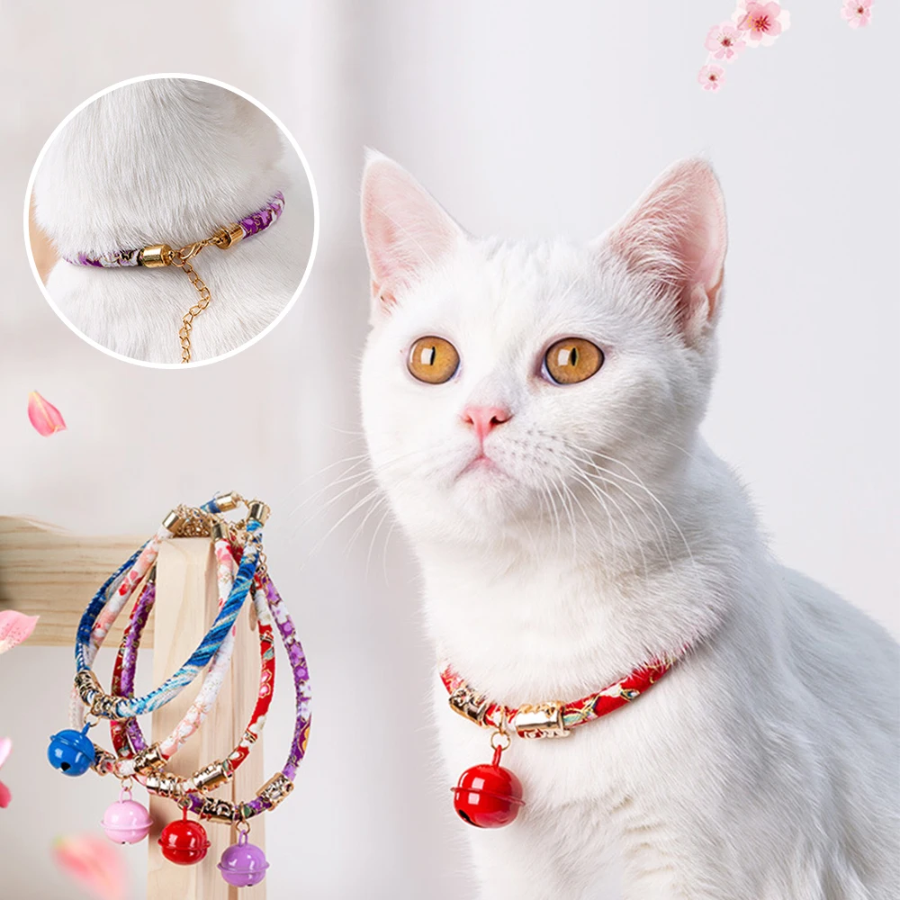 

Japanese Style Simple Cat Bells Collar Retractable Wind Bells Suitable For Pet Cats Dogs Rabbits Kitten Accessories Pet Supplies