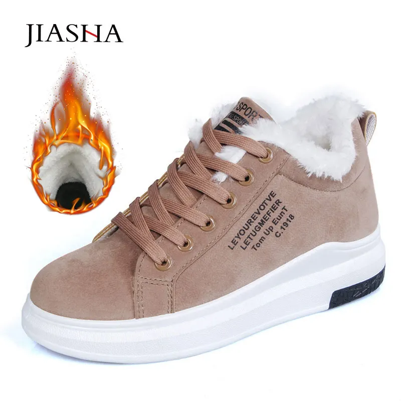 Хлопковая зимняя обувь новые женские ботинки из искусственной кожи теплая