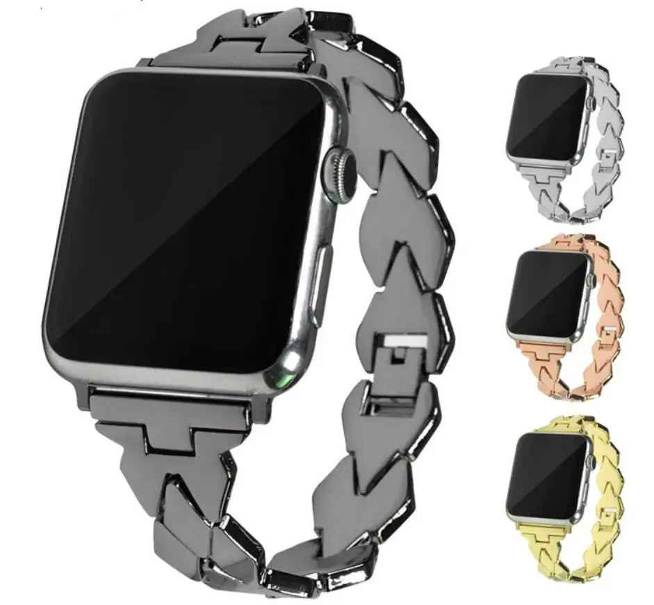 

Модный стиль ремешок для наручных часов Apple Watch, версии se 42 браслет из нержавеющей стали браслет с металлической пряжкой, 38, 40, 44 серии 6/5/4/3/2/1