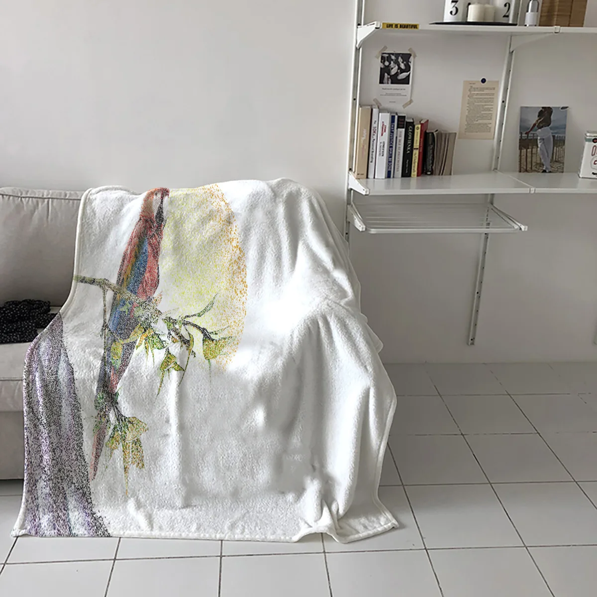 Фланелевое Одеяло с рисунком попугая мягкое одеяло стирающиеся одеяла для