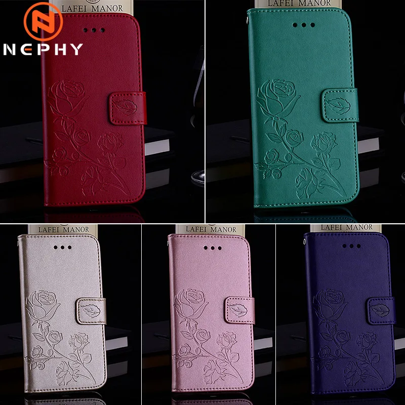 Кожаный чехол книжка с 3D рисунком розы для Samsung Galaxy S5neo S6 S7 Edge S8 S9 Plus J3 J5 J7 Pro J1 A3 A5 2016
