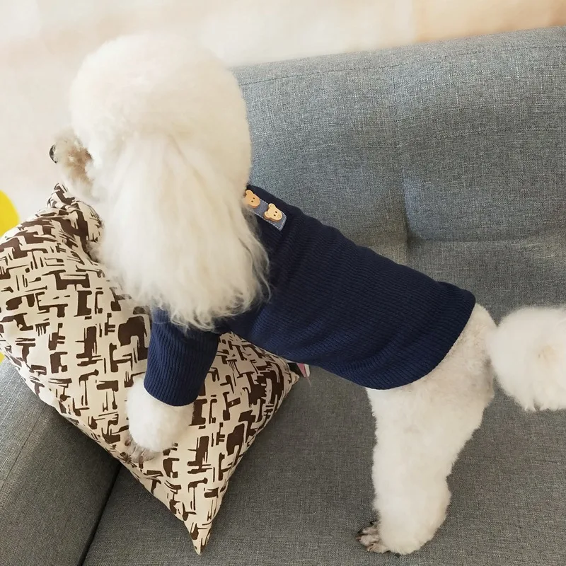 

Pet Clothes Spring And Winter Dog And Cat Sweater Casual Two Feet Pullover Tops Knitted Sweater Cotton Bottoming Shirt