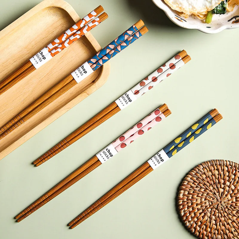 

Набор деревянных нескользящих палочек для еды в японском стиле, набор «сделай сам» для дома, кухни, обеденного стола, 8 пар