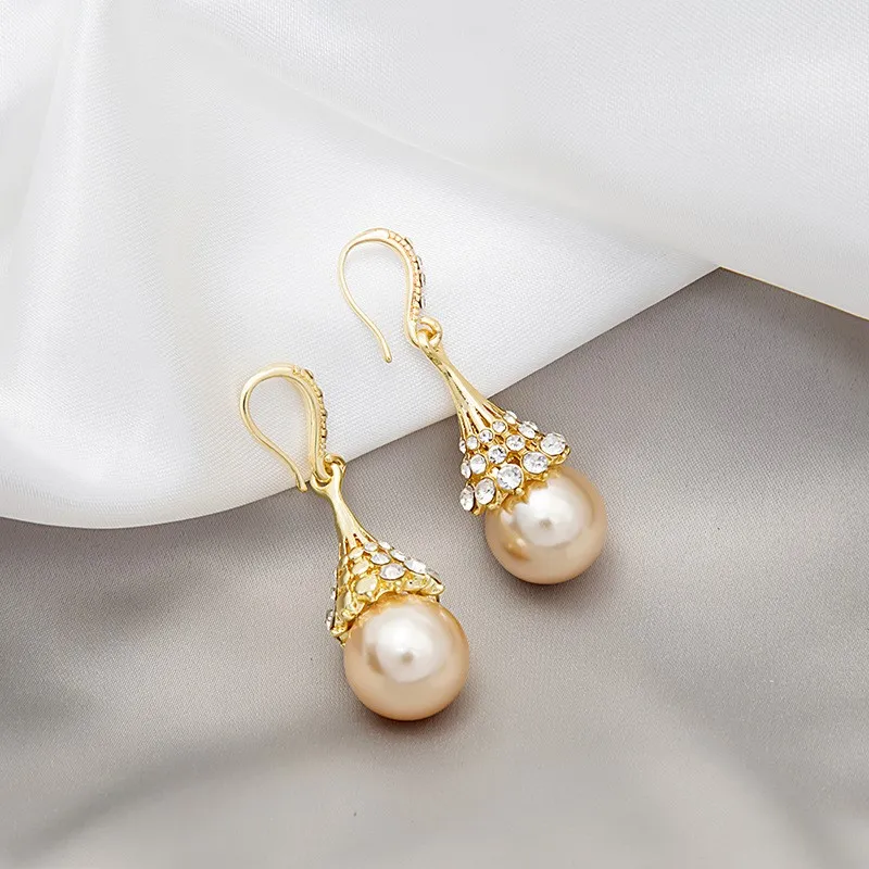 South Korea-Style Simple Retro Sense of Design Pearl Earrings Gift Banquet Party WOMEN'S Jewelry Earrings 2021