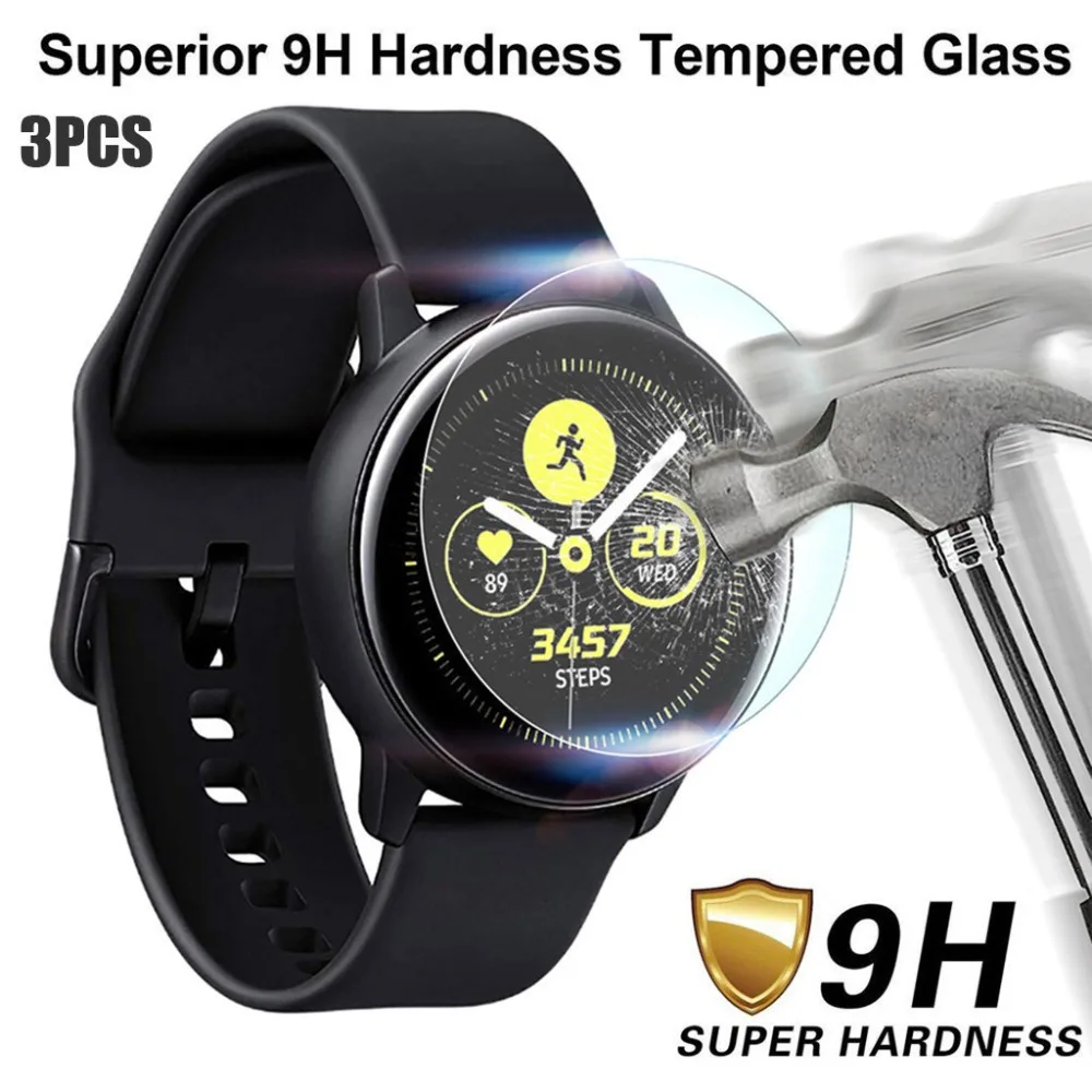 Популярные 3 упаковки протектор экрана из закаленного стекла для samsung Galaxy Watch Active 2 44 мм абсолютно новые и высококачественные ZQ4