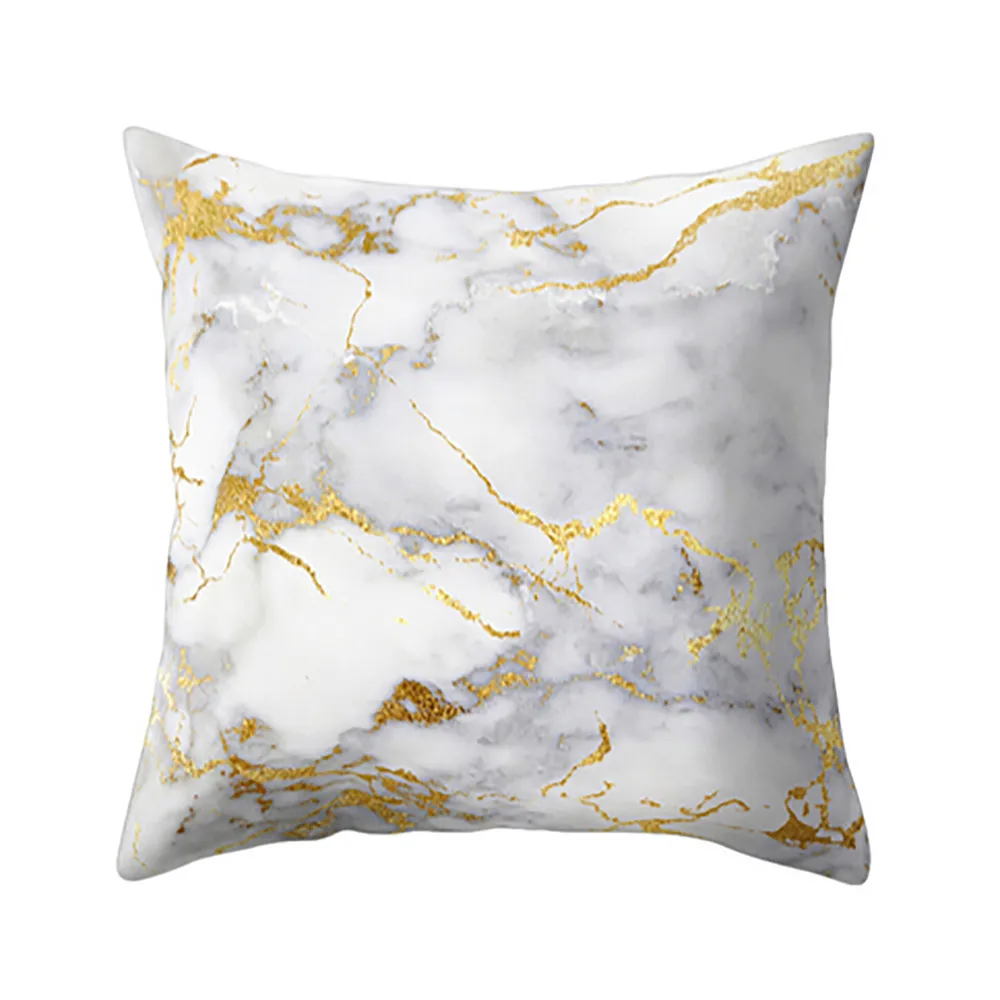 New Creative Simple Pillow Cover Fashion Geometric Marble Textured Printing Delicate Sponge Sofa Home Decoration | Дом и сад