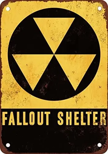 

Fallout Shelter Vintage Look Reproduction Metal Tin Sign 12X18 Inches