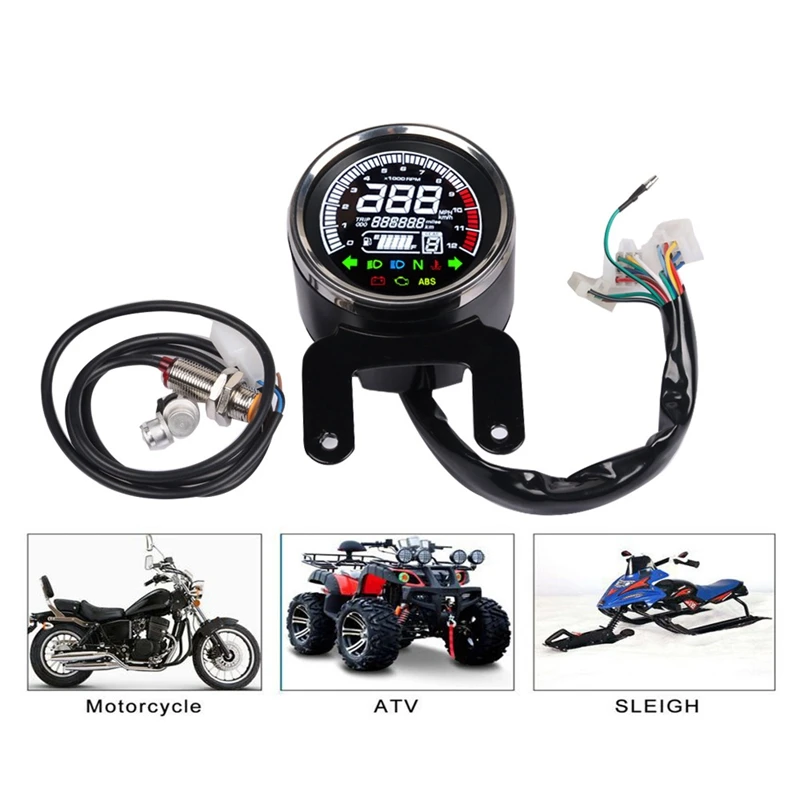 

Motorcycle Led Digital Instruments Multi-Functional Gauges Odometer Tachometer Fuel Level Speed Meter Indicator