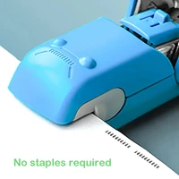 2021 new staple free stapler time saving effortless needle free handhled stapler mini portable creative safe student stationery