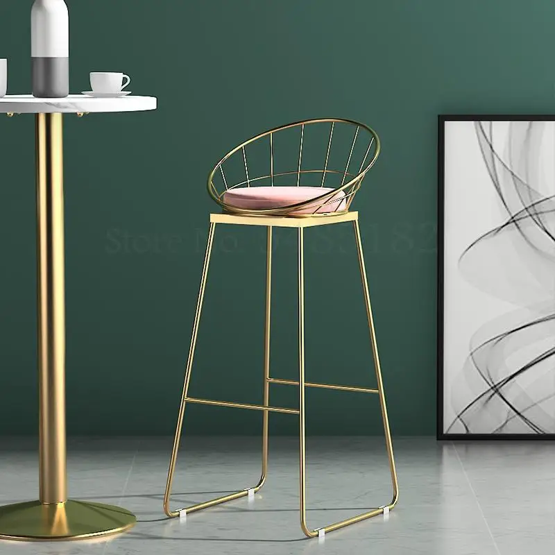 Nordic барный стул золотистый Железный современный минималист Домашняя одежда