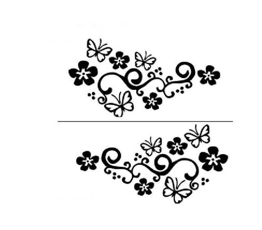 

ZS142QY Creative Personalized Car Sticker Butterfly Love Flowers Waterproof Sunscreen Cover Scratches Decorative Flower Stickers