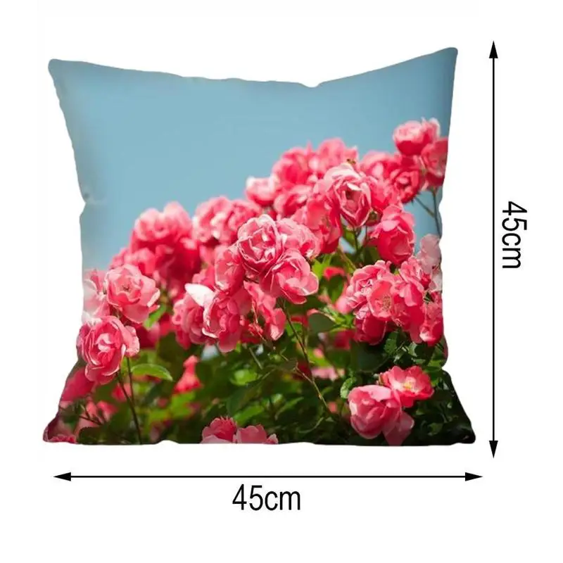 

Bright Red Blooming Flowers Home Super Soft Short Plush Car Cover Pillowcases 45*45cm Fashion Home Decorative Accessorie Cu J2J3