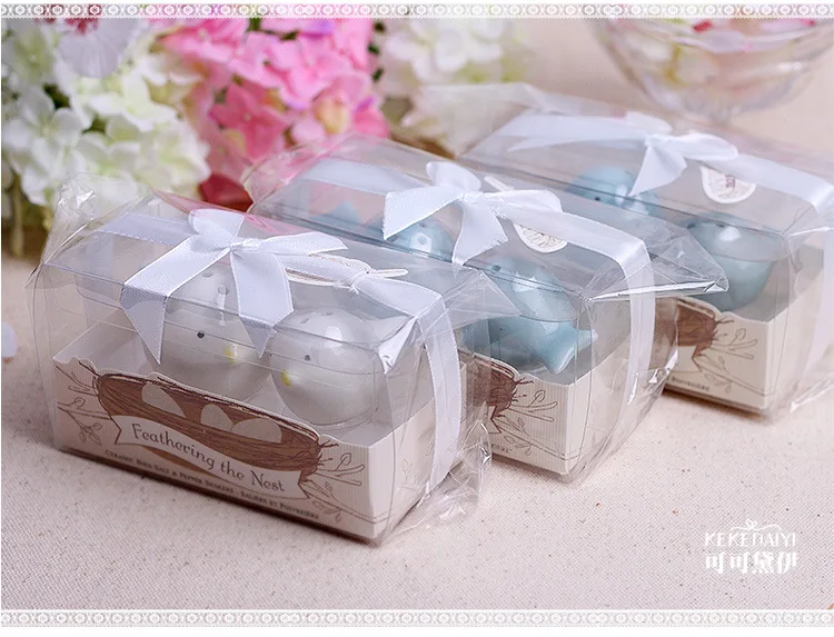 

20 pcs=10pairs Feathering the Nest Love birds Salt and Pepper Shaker wedding bridal shower favors and gifts