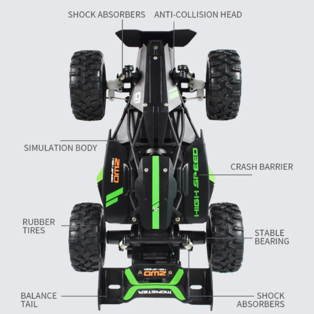 Радиоуправляемые автомобили с радиоуправлением 2 4G 4CH Rock Car Buggy внедорожные