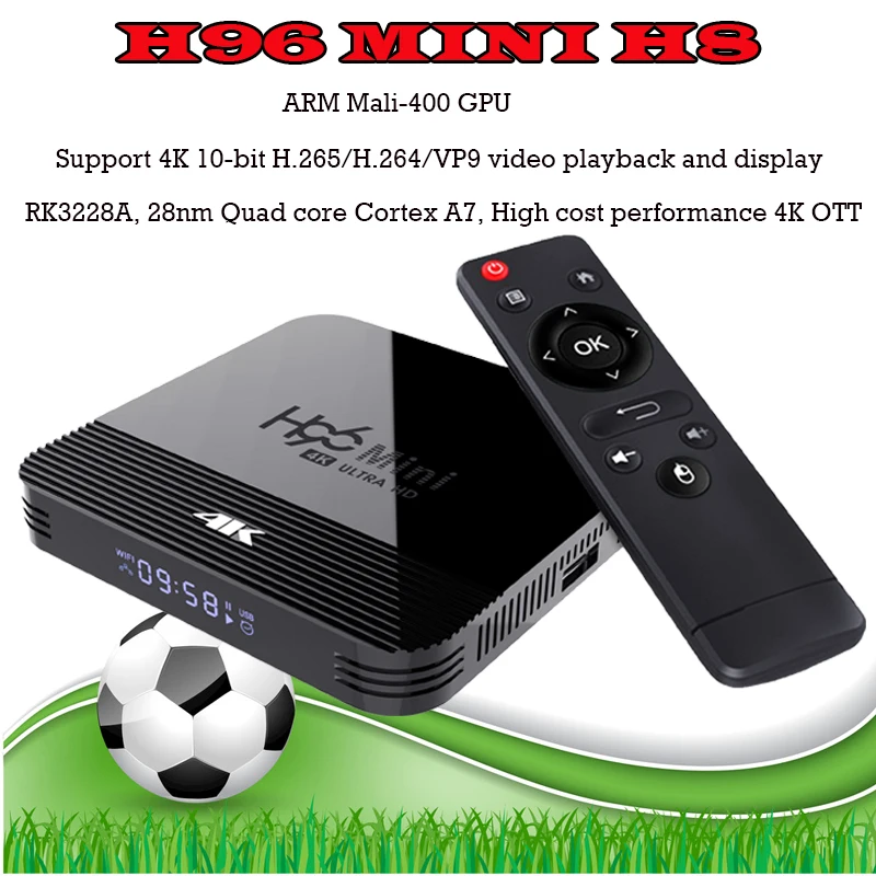 RK3228A H96 мини H8 Смарт ТВ приставка H.265 Android 9,0 2,4G/5G WiFi Bluetooth 4,0 Youtube Google плеер H96 Смарт ТВ приставка