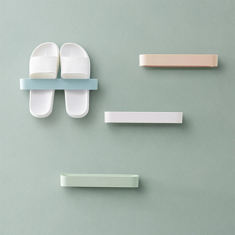 

1Pcs Wall-Mounted Free Punching Toilet Wall Suction Rack Storage Artifact Toilet Shoe Shelf Bathroom Slippers Rack