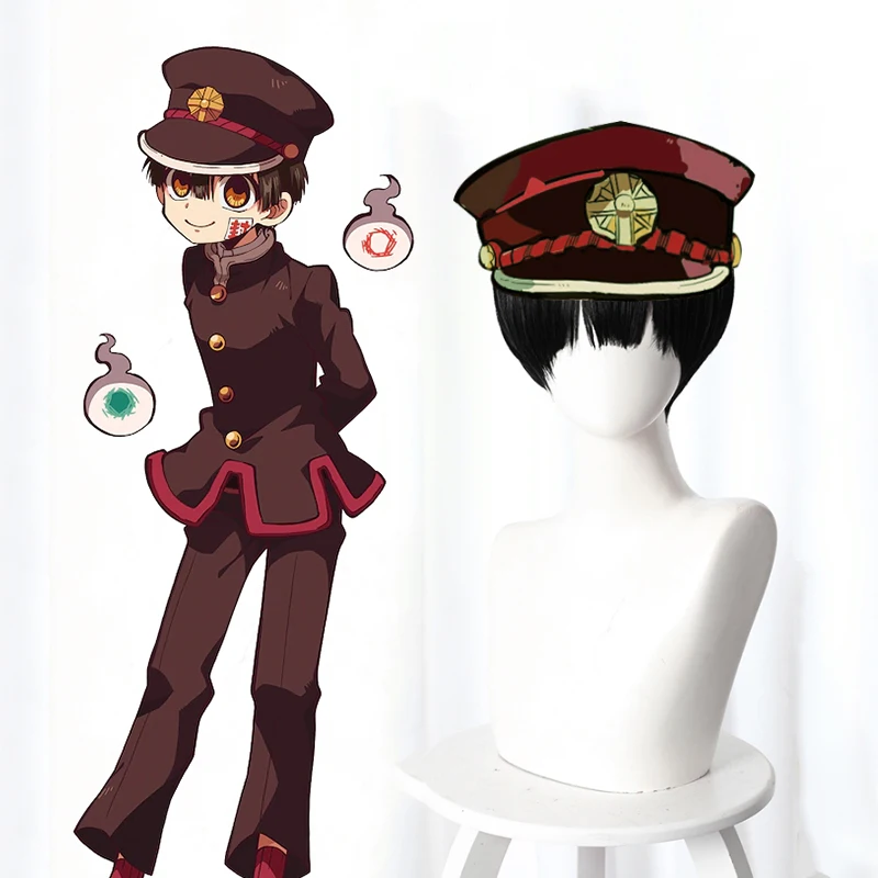 Anime Comic Jibaku Shounen Hanako kun Cosplay Wigs Wig Heat Resistant Synthetic black Short Men | Тематическая одежда и