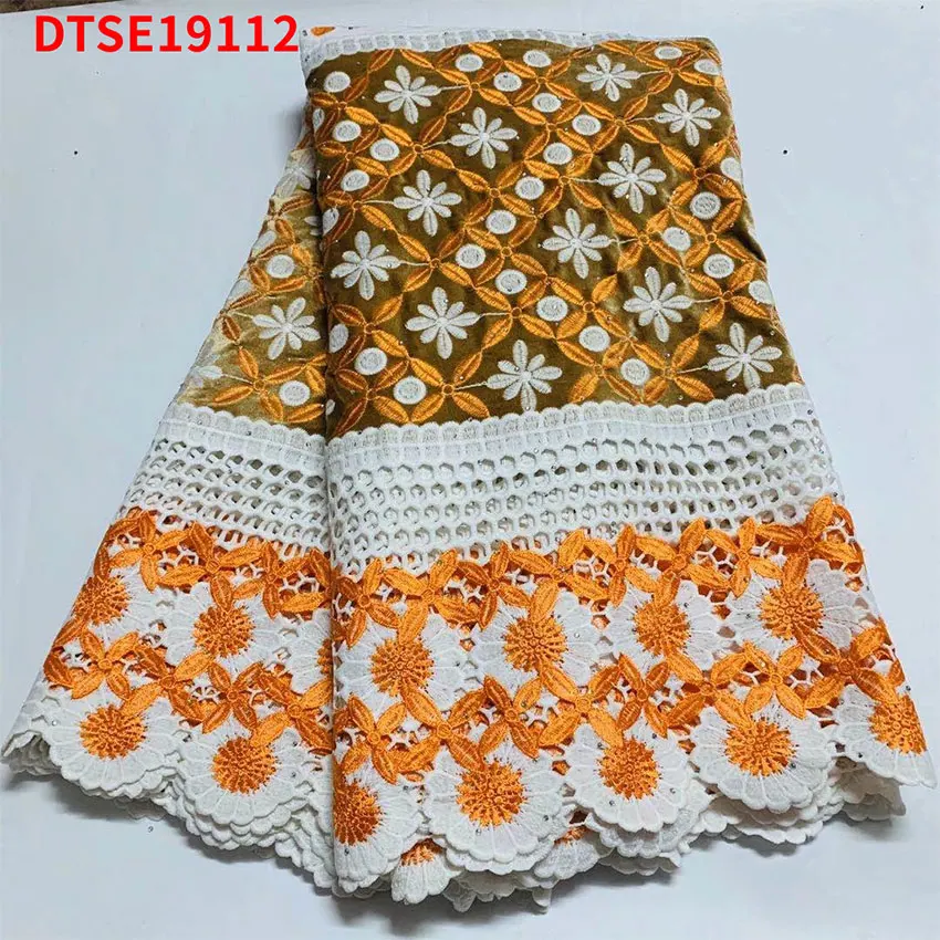 Latest Ankara Flannelette Dress Fabric African Low Price ​Swiss Lace Textiles For Sewing Clothes DTSE19112 | Дом и сад