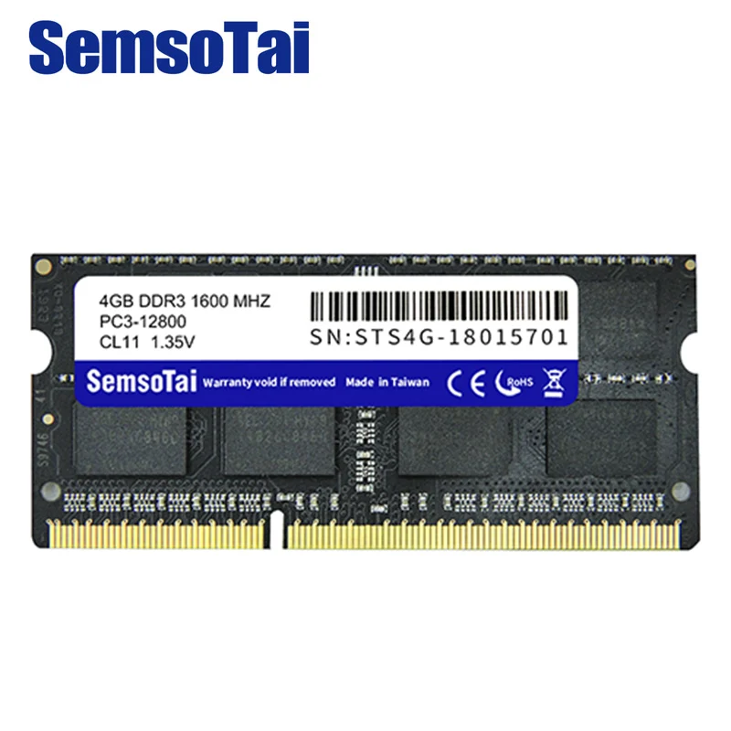 Оперативная память SemsoTai ddr3 4 Гб 1600 МГц флюоресцентная CL = 11 1 35 в 204Pin 0 ~ 85 градусов